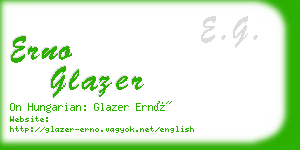 erno glazer business card